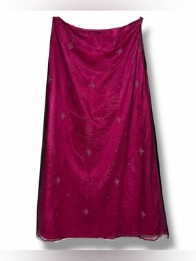 Delia’s Y2K Sheer Magenta Snowflake Midi Skirt Fairycore Party size 9/10